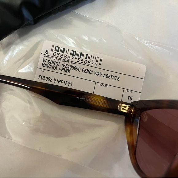 New FENDI Way Sunglasses Havana Pink $400 with Pouch - Picture 7 of 15